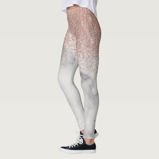 Roos Gold Ombre Glitter Fading Marble trendy Leggings (Links)