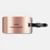 Roos Gold Ombre Glitter Metal Monogram Bagage Bagagelabel (Achterkant horizontaal)