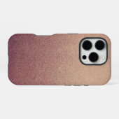 Roos Gold Ombre Glitter Sand Look Pink iPhone Hoesje (Achterkant horizontaal)