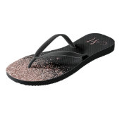 Roos Gold Ombre Glitter Sparkle Monogram Teenslippers (Schuin)