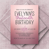 Roos Gold Ombre Verjaardag Kaart