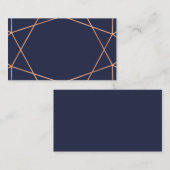 Roos Gold op Blue Geometric Wedding Escort Kaarten Plaatskaartje (Voorkant / Achterkant)