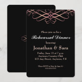 Roos Gold op zwart, elegant repetitief diner Kaart (Voorkant / Achterkant)