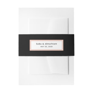 Roos Gold op zwart Weddenschap Uitnodigingen Wikkel