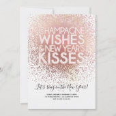 Roos Gold Oudejaarsuitnodiging Kaart (Voorkant)