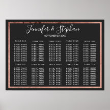 Roos Gold Outline Border Black Seating Chart
