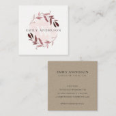 ROOS GOLD PAARS FLORA INITIAAL WREATH PROFESSIONAL VIERKANTE VISITEKAARTJE (Voorkant / Achterkant)