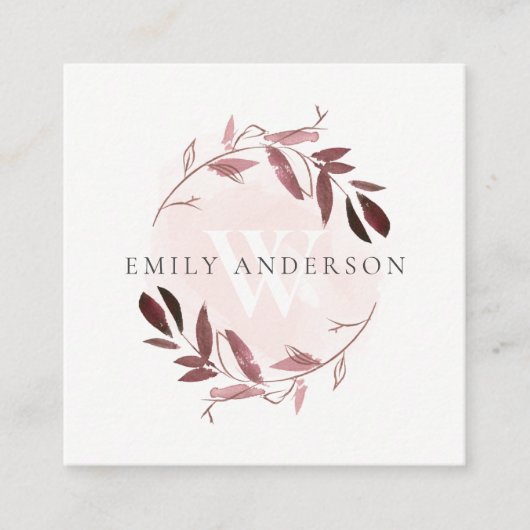 ROOS GOLD PAARS FLORA INITIAAL WREATH PROFESSIONAL VIERKANTE VISITEKAARTJE (Voorkant)