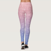 Roos Gold Paars Glitter Ombre Trendy Leggings (Achterkant)