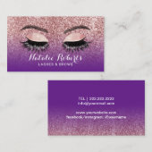 Roos Gold Paars Ombre Eyelash Extensions Salon Visitekaartje (Voorkant / Achterkant)