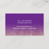 Roos Gold Paars Ombre Eyelash Extensions Salon Visitekaartje (Achterkant)