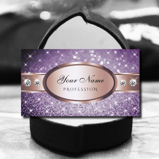 Roos Gold Paarse Glitter Sterren Diamonds Opvallen Visitekaartje