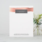 Roos Gold Paint Brush Letterhead Briefhoofd Sjabloon (Staand voorkant)