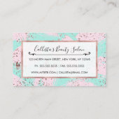 Roos Gold Paint Splatter Blush Pink Brushstrokes Klantenkaartje (Achterkant)
