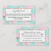 Roos Gold Paint Splatter Blush Pink Brushstrokes Klantenkaartje (Voorkant / Achterkant)