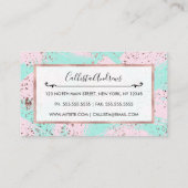 Roos Gold Paint Splatter Blush Pink Brushstrokes Visitekaartje (Achterkant)