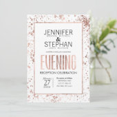 Roos Gold Paint Spletters Avond Ontvang Kaart (Staand voorkant)