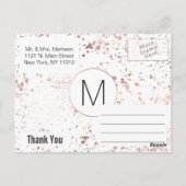 Roos Gold Paint Spletters Dank u Briefkaarten (Achterkant)