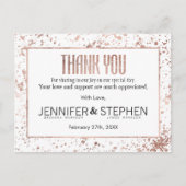 Roos Gold Paint Spletters Dank u Briefkaarten (Voorkant)