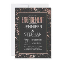 Roos Gold Paint Spletters Engagement Party nodigt 