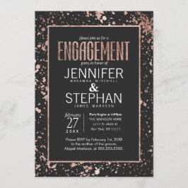 Roos Gold Paint Spletters Engagement Party nodigt  Kaart
