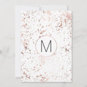 Roos Gold Paint Spletters Engagement Party nodigt  Kaart (Achterkant)