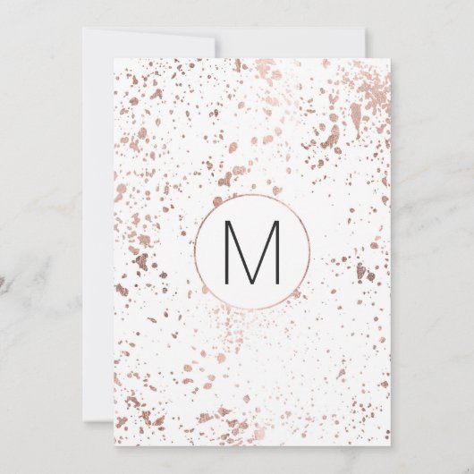 Roos Gold Paint Spletters Engagement Party nodigt Kaart (Achterkant)