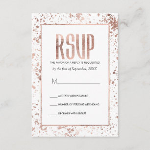 Roos Gold Paint Spletters RSVP-kaarten RSVP Kaartje