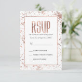Roos Gold Paint Spletters RSVP-kaarten RSVP Kaartje (Staand voorkant)