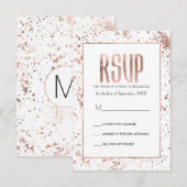 Roos Gold Paint Spletters RSVP-kaarten RSVP Kaartje (Voorkant / Achterkant)