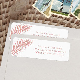 Roos Gold Palm Leaf Wedding Return Label
