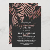 Roos Gold Palm Tree Fronds Black Modern Verloving Kaart (Voorkant / Achterkant)