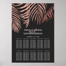 Roos Gold Palm Tree Fronting Black Seating Chart