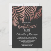 Roos Gold Palm Tree Fronts Black Bachelorette Kaart (Voorkant)