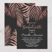 Roos Gold Palm Tree Fronts Black Bachelorette Kaart (Voorkant / Achterkant)