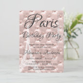 Roos Gold Paris Blush Roze Verjaardagsfeestje Kaart (Staand voorkant)