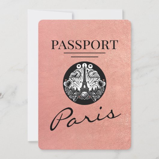 Roos Gold Paris Passport Bewaar de datum Save The Date (Voorkant)