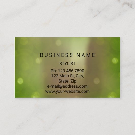 Roos Gold Parly Abstract Minimale Zijde Groen Visitekaartje (Achterkant)