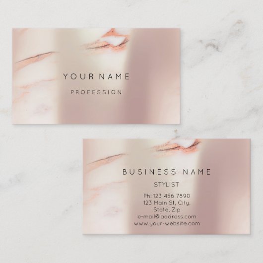 Roos Gold Parly Abstract Minimale zijderoute Visitekaartje (Voorkant / Achterkant)