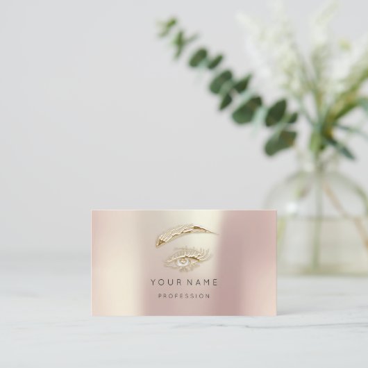 Roos Gold Parly Lashes Brows Makeup Professional Visitekaartje (Staand voorkant)