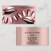 Roos Gold Parly Nails Lashes Vip Metallic Visitekaartje (Voorkant / Achterkant)