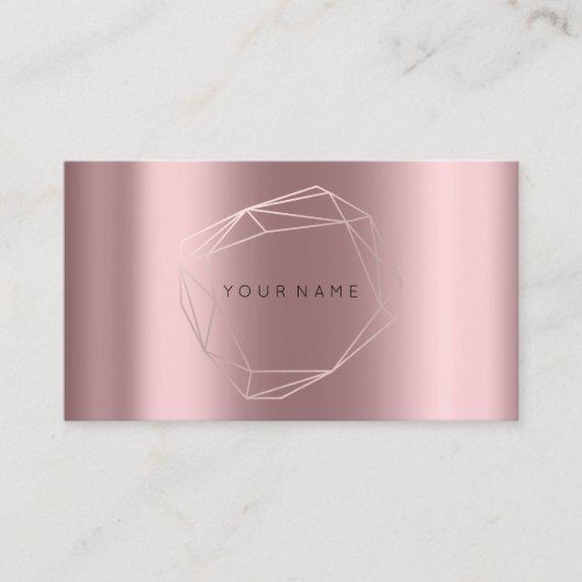 Roos Gold Parly Poligonal Lijst Eggplant Mauve Visitekaartje (Voorkant)