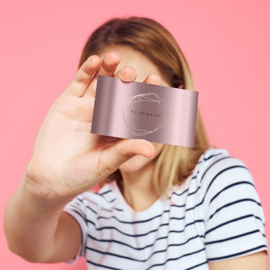 Roos Gold Parly Poligonal Lijst Eggplant Mauve Visitekaartje