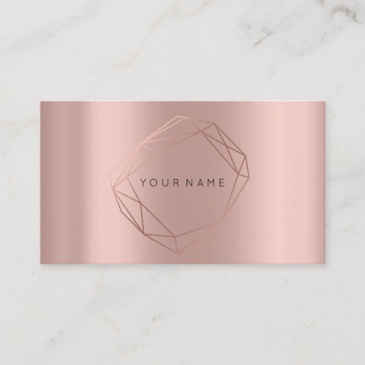 Roos Gold Parly Poligonal Lijst Lux Copper Peach Visitekaartje (Voorkant)