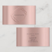 Roos Gold Parly Poligonal Lijst Lux Copper Peach Visitekaartje (Voorkant / Achterkant)