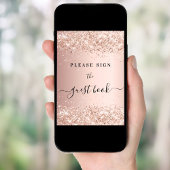 Roos Gold Party Guest Book Sign Poster