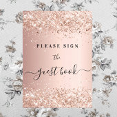 Roos Gold Party Guest Book Sign Poster