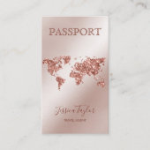 Roos Gold Passport Wereldkaart Boarding Pass Visitekaartje (Voorkant)