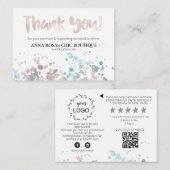 *~* ROOS GOLD Pastel QR Logo DANK U Review AP8 Informatiekaartje (Voorkant / Achterkant)