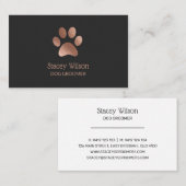 Roos Gold Paw Print Logo Dog Groomer Visitekaartje (Voorkant / Achterkant)